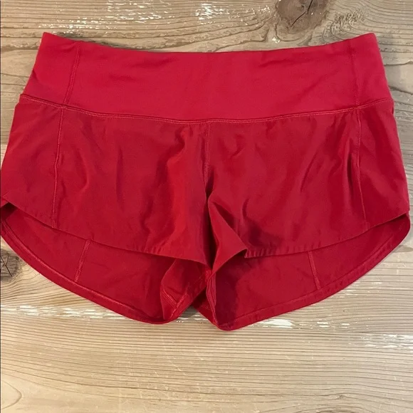 lululemon athletica Red Athletic Shorts with Back Zipper Pocket - Picture 2 of 2